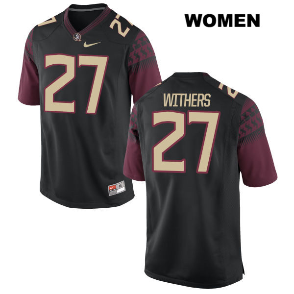Women's NCAA Nike Florida State Seminoles #27 Tyriq Withers College Black Stitched Authentic Football Jersey CAF8169DZ